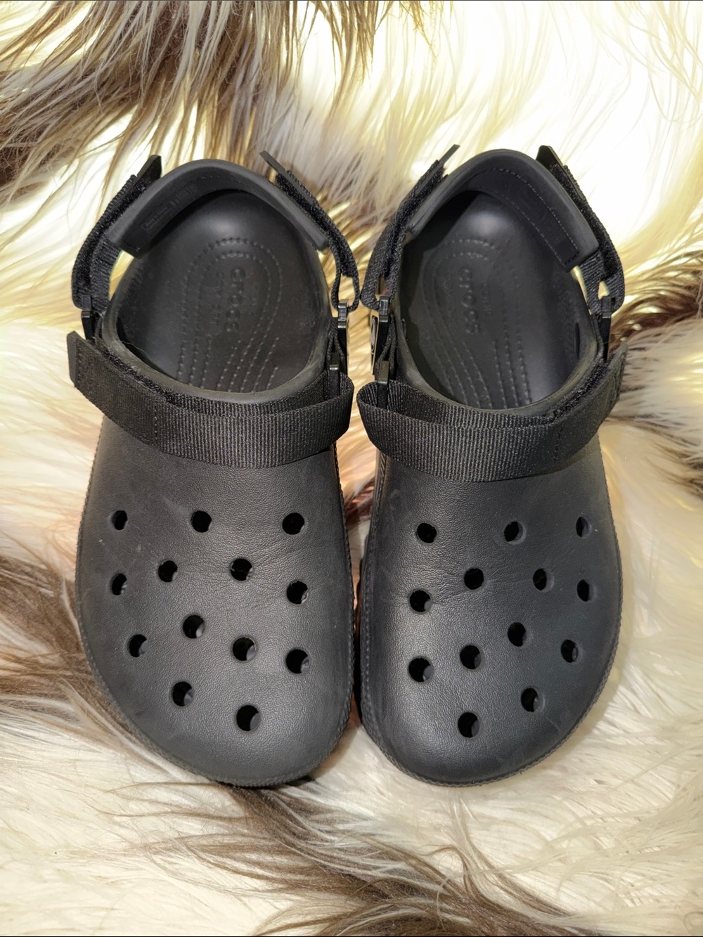 Woman’s ICONIC COMFORT-Black Crocs Comfort Sandals W10/M8